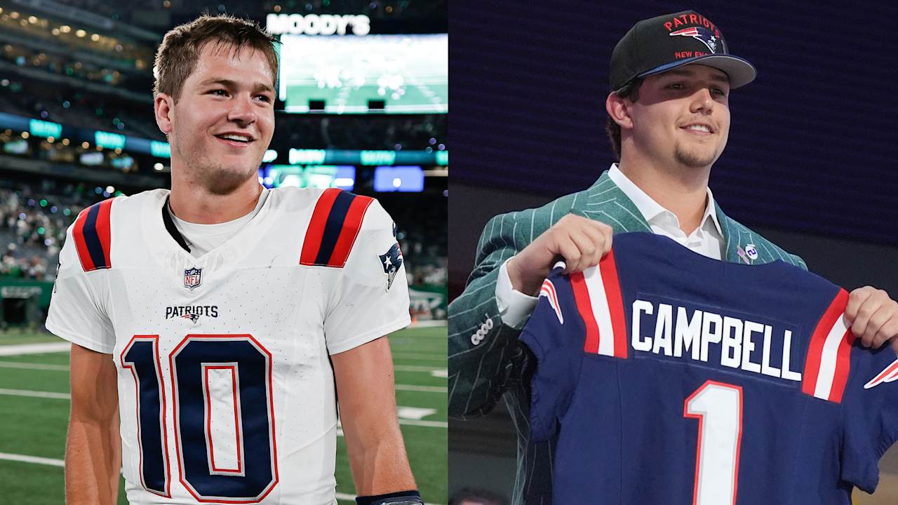 Patriots QB Drake Maye 'Pumped' to play after Will Campbell by Viraft Draft Moment in the first round
