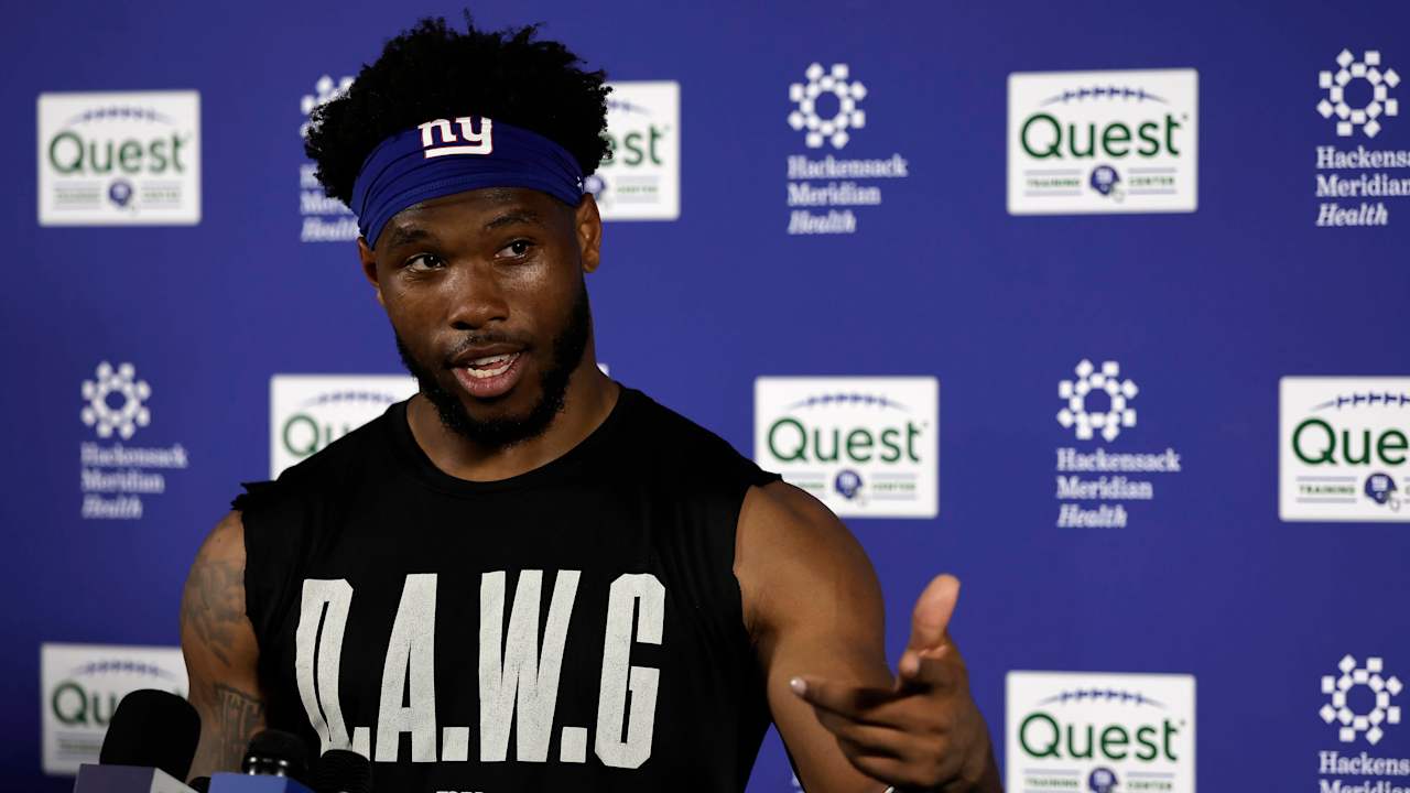 Giants RB Tyrone Tracy Jr. Pleased to have many leaders in QB in Russell Wilson, Jameis Winston