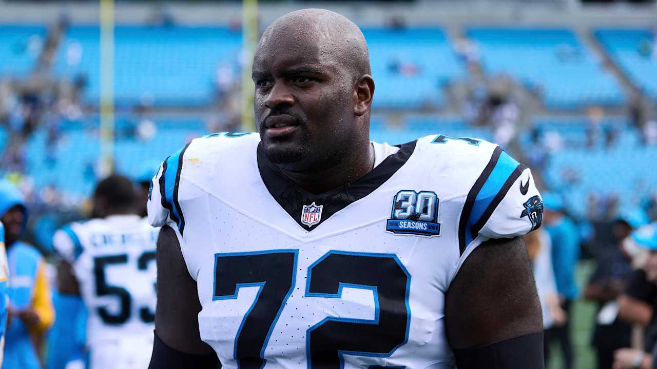 Panthers' Taylor Moton has a "other contract" in him, excited to return the entire OL group