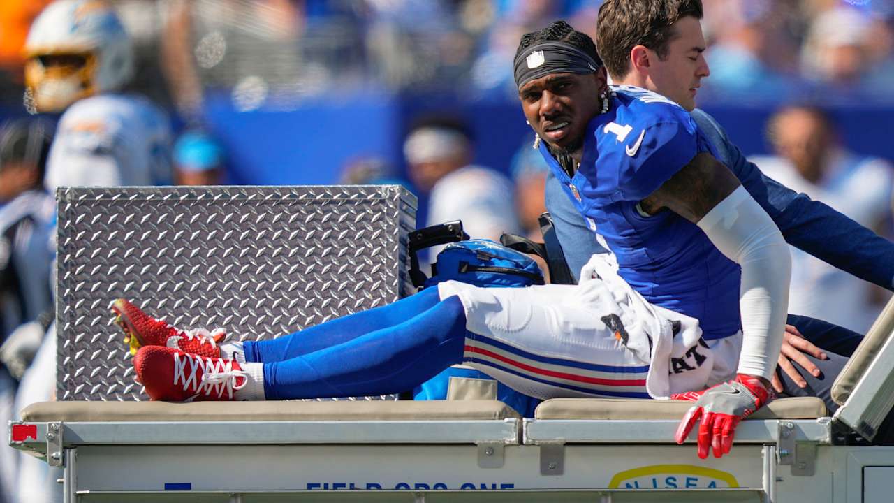 Giants Wr Malik Nabers are believed to have suffered grated ACL vs.