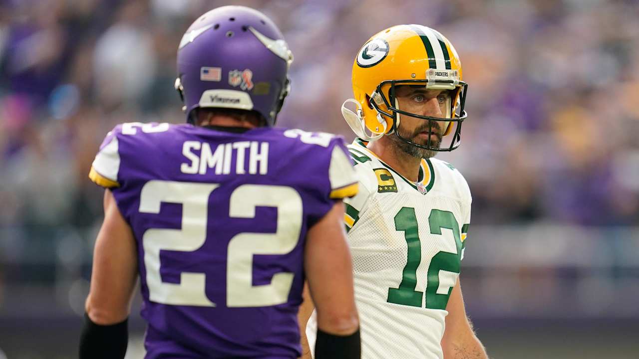 Kevin O'Connell, Vikings, looks at the "next installment" battle between Harrison Smith, Aaron Rodgers