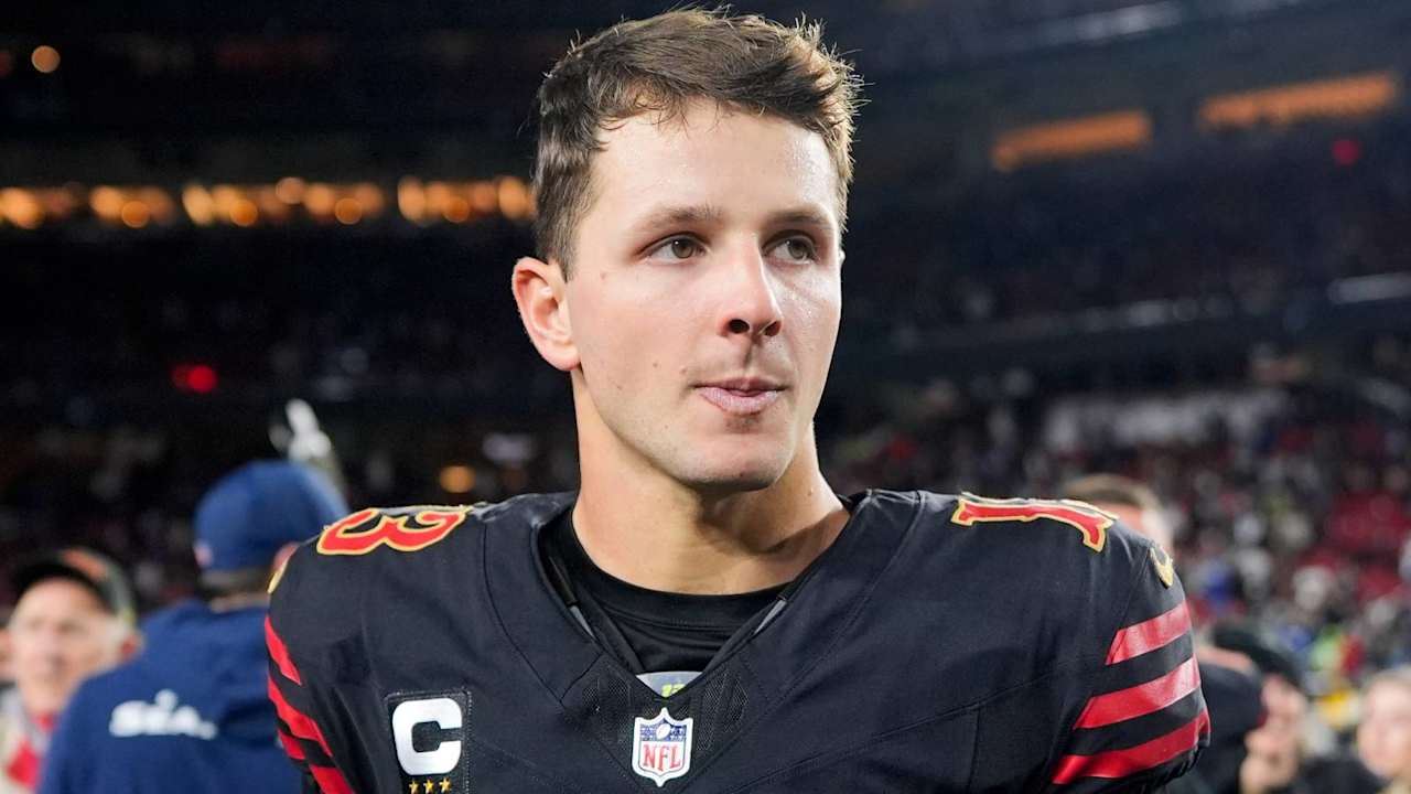 Niners QB Brock Purdy reflects on the first loss to the Eagles in the playoffs before Sunday's foul play.