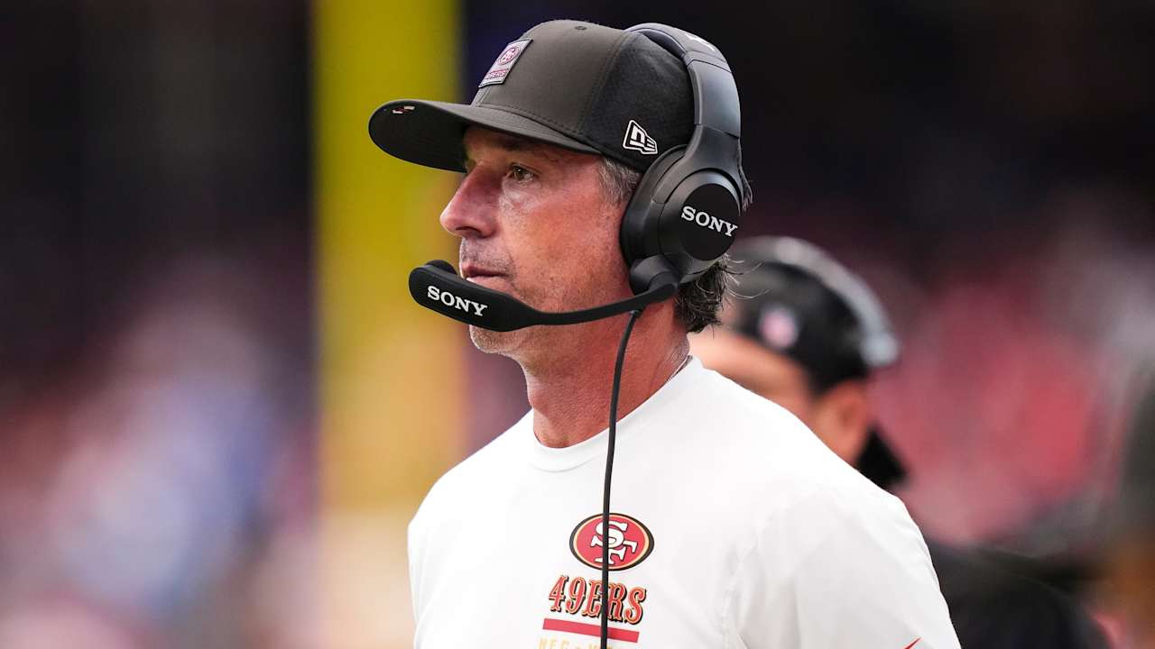 Niners head coach Kyle Shanahan discusses the possibility of leaving the coach on television