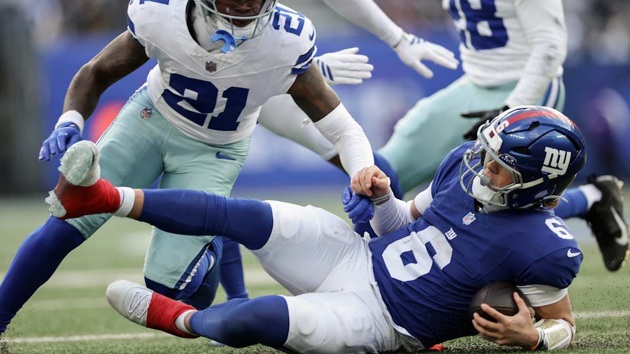 Giants QB Jaxson Dart won't change competitiveness but will focus on mature fumble decisions