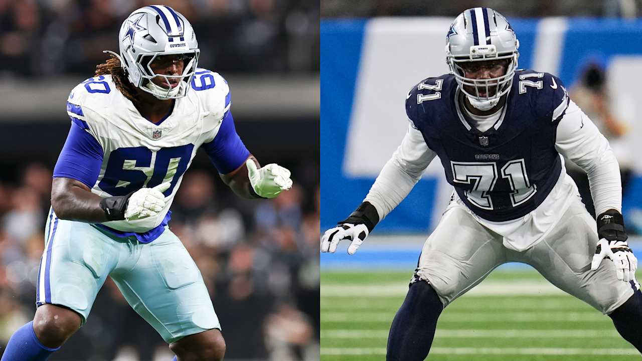 Cowboys 2024 first round pick Tyler Guyton competes with Nathan Thomas for starting LT job