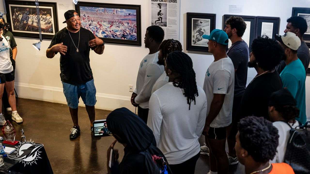 The rookie class of dolphins tour Historic Overtown in recognition of Juneteenth