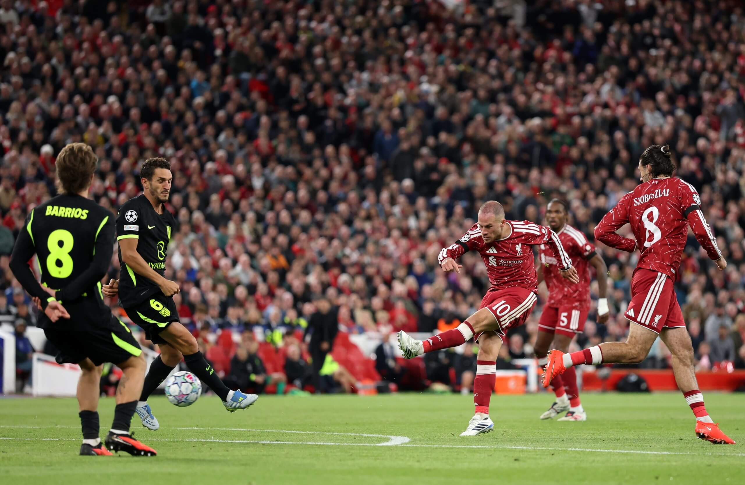 Alexis Mac Allister powers Liverpool forward with his left foot