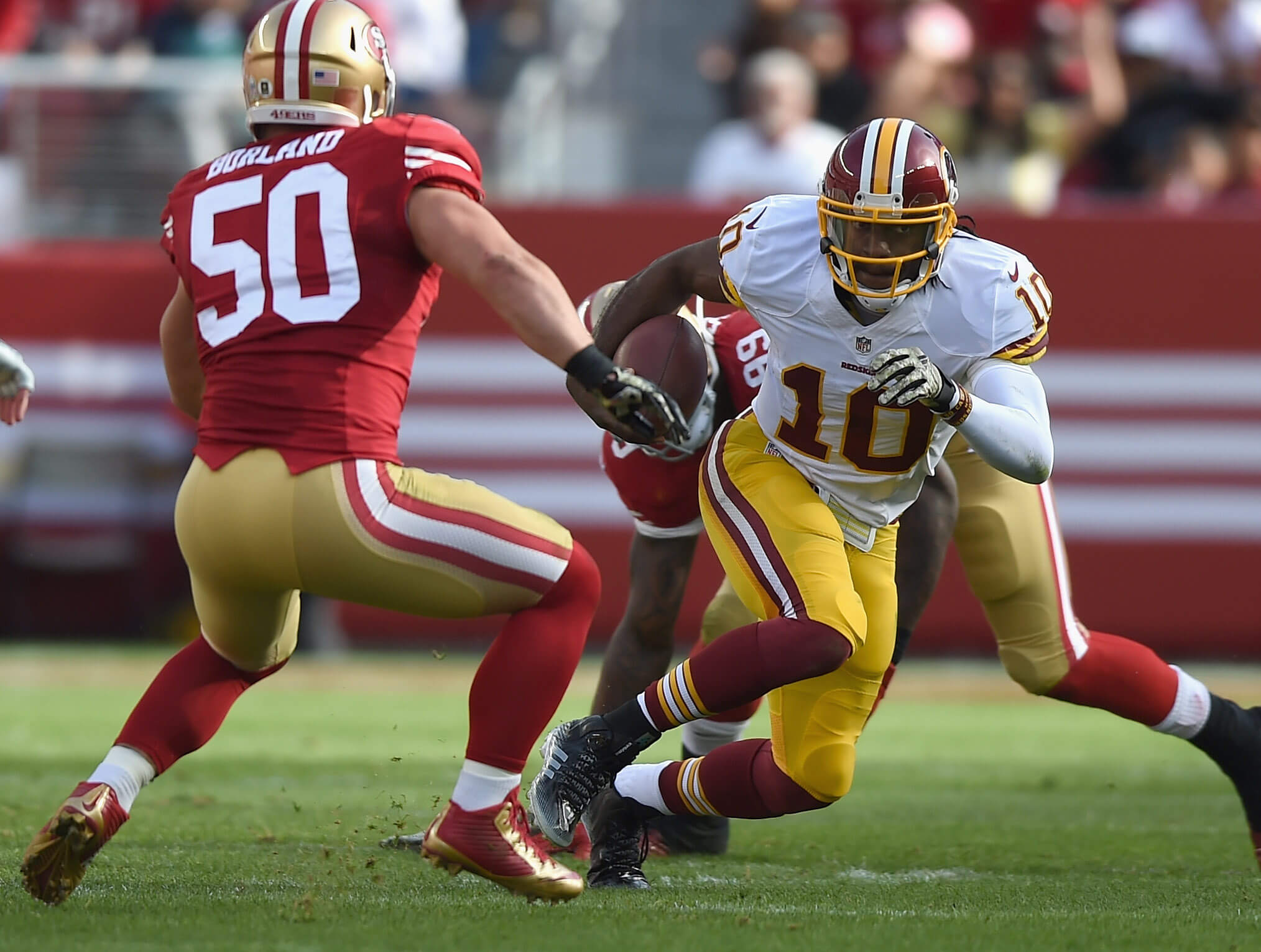 Chris Borland made 108 tackles for the 49ers as a rookie in 2014.