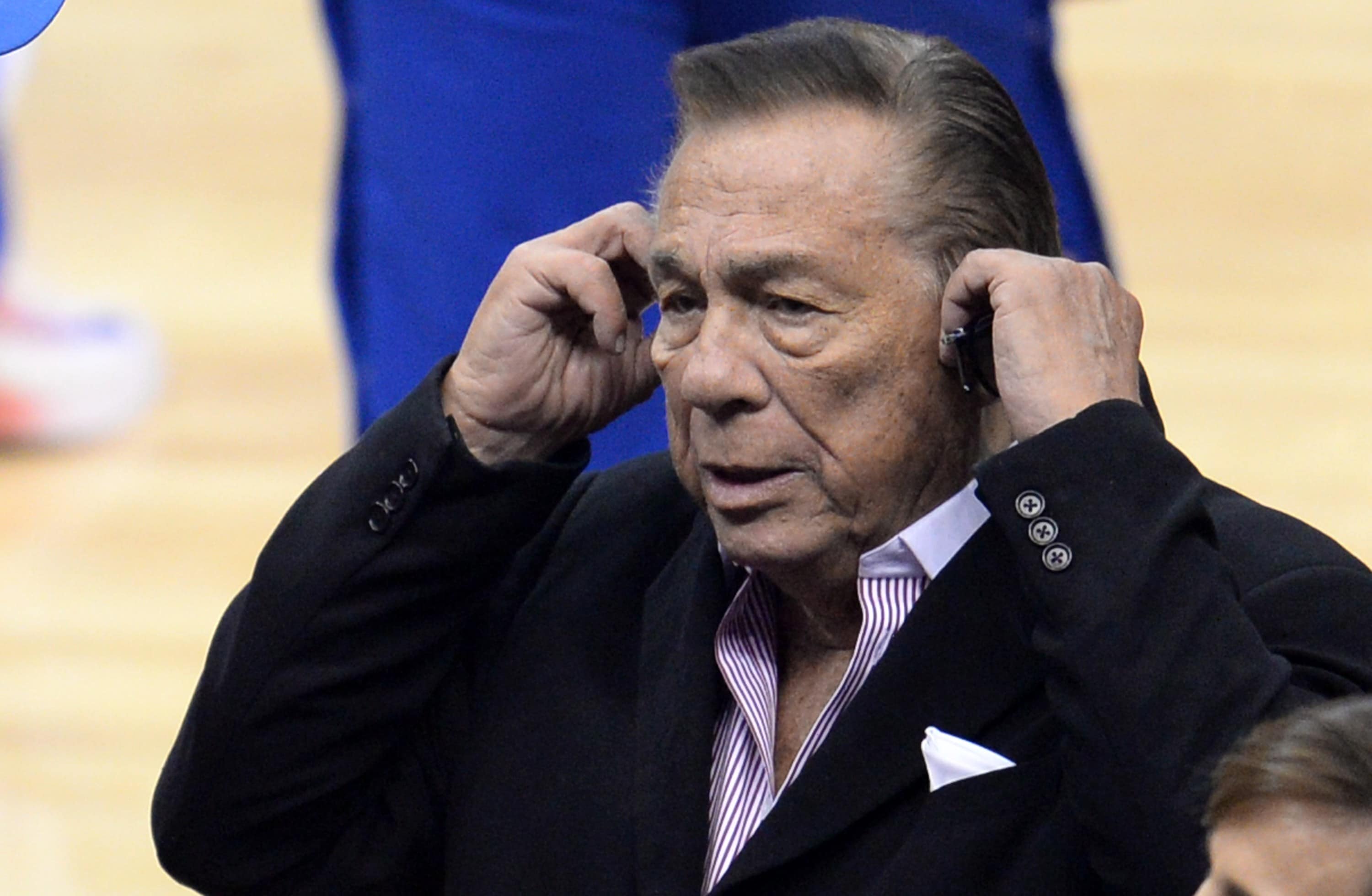 Former Clippers owner Donald Sterling attends a 2014 NBA playoff game between the Clippers and Warriors at Staples Center.