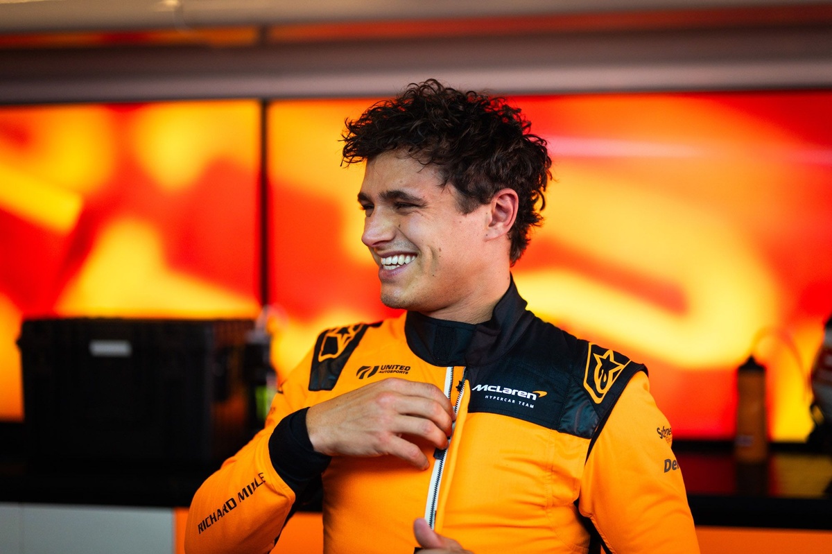 Lando Norris improving his Formula 1 skills by testing a McLaren Hypercar