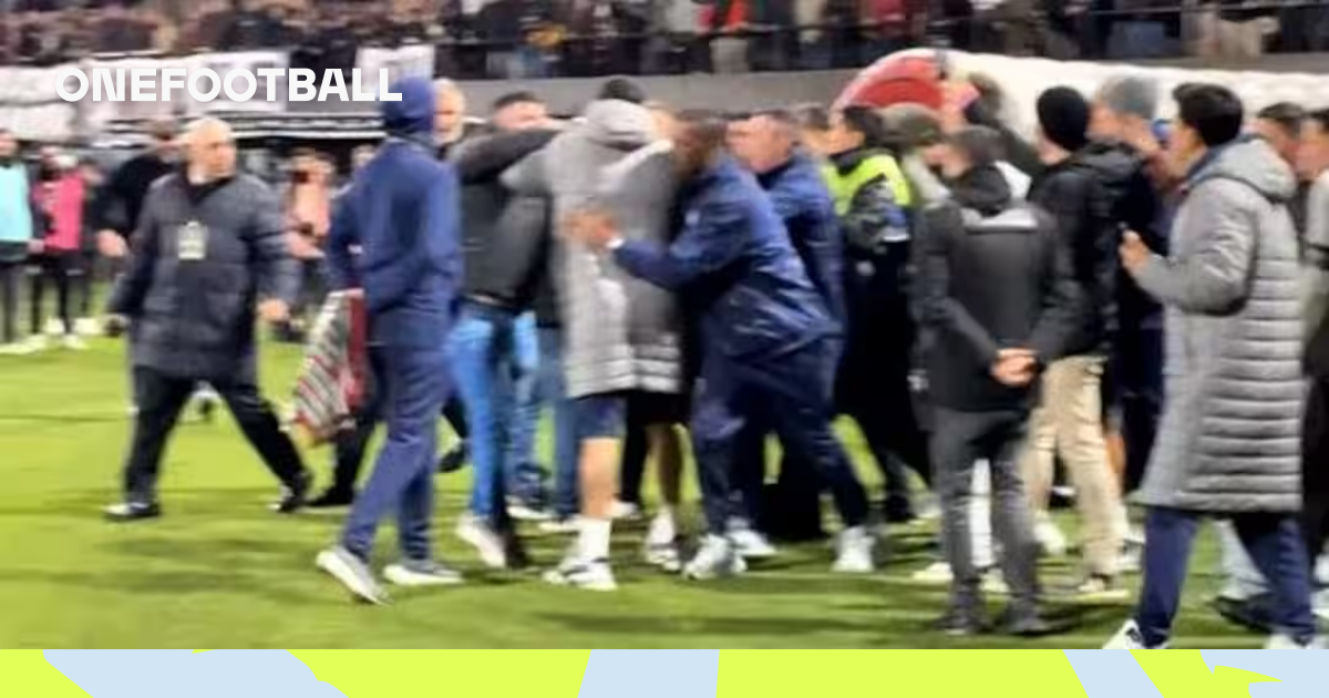 Defender Freytes being struck during post‑match unrest after Fluminense’s Libertadores advance.