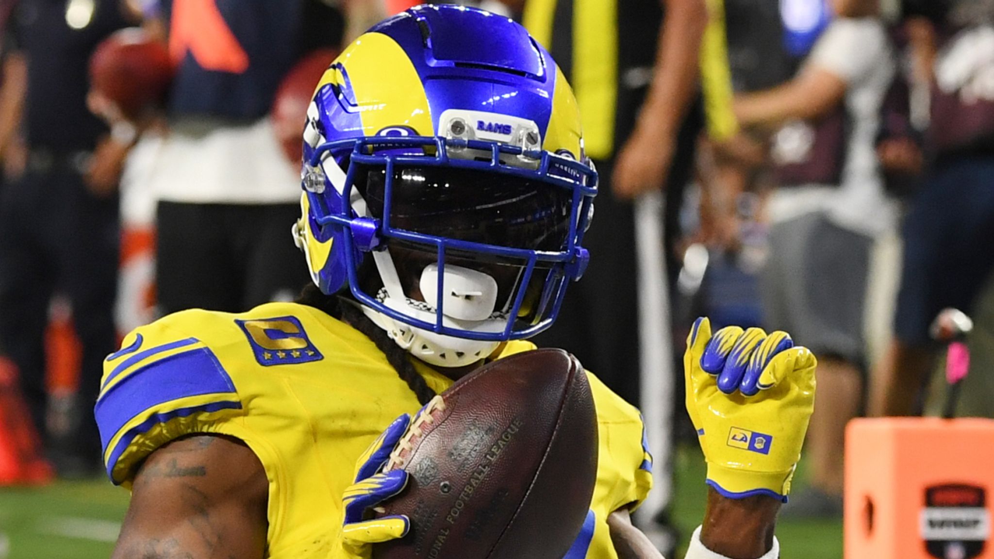 Adams made eight catches for 195 yards in their win