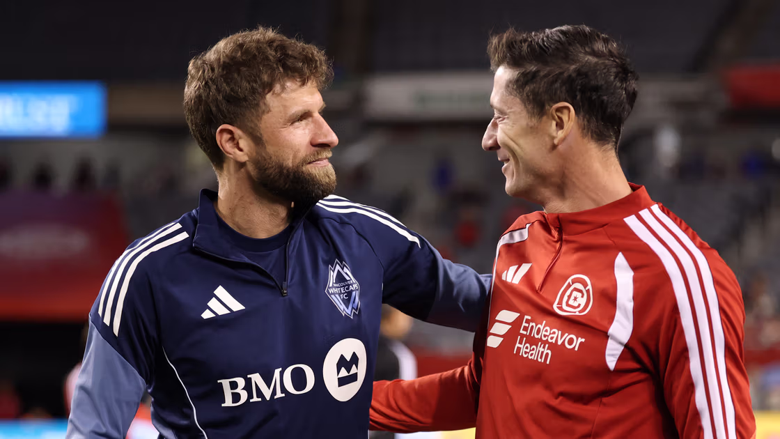 Thomas Müller and Robert Lewandowski, Bayern legends, face each other in an MLS match.