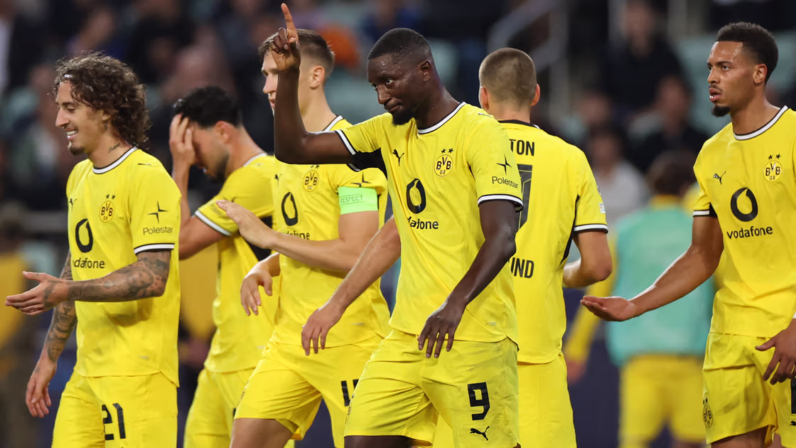 Serhou Guirassy’s double secures Dortmund’s 2‑1 win over Sabah in the Champions League.