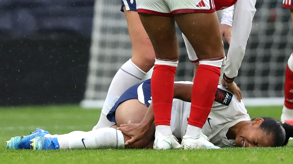 Alice Sombath severely injured her right knee, casting doubt on her 2027 World Cup prospects