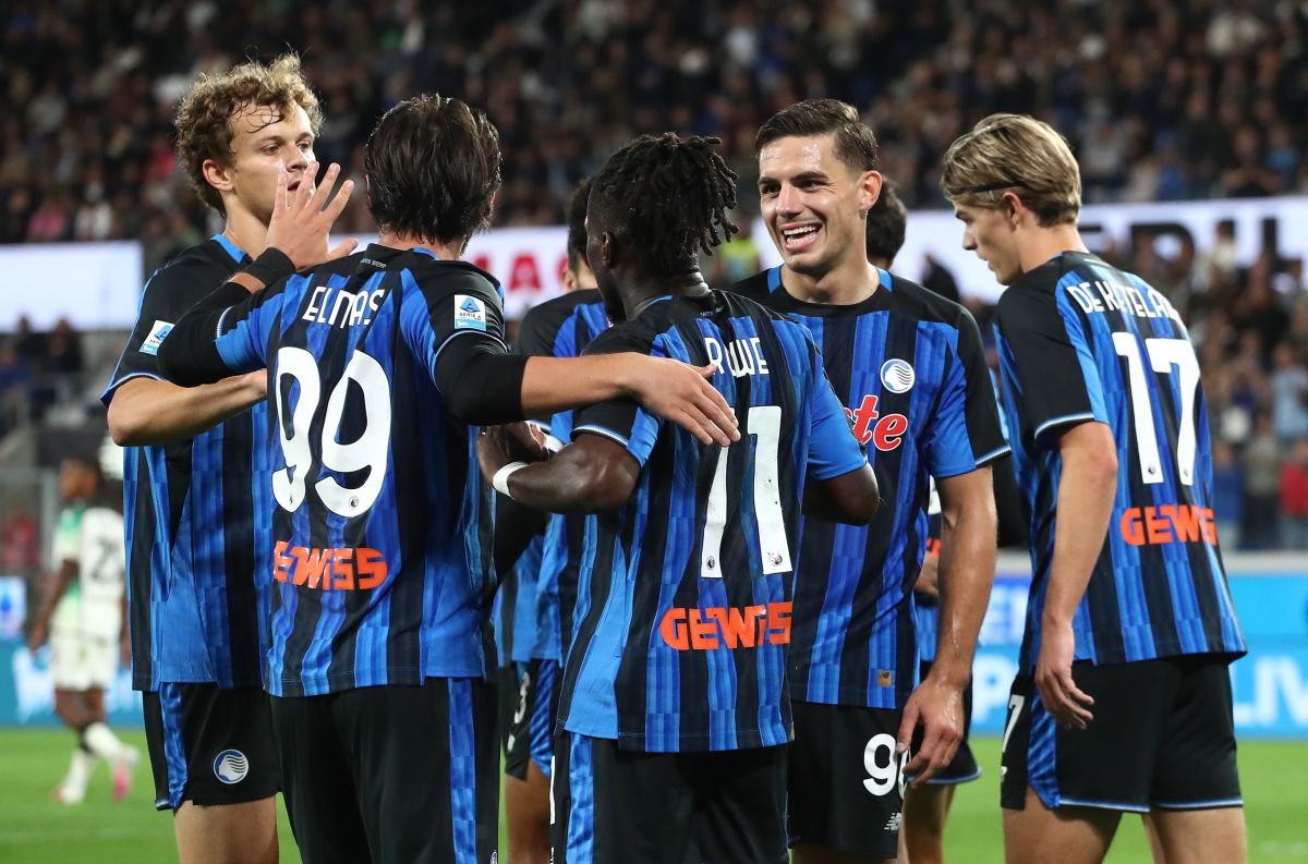 Nikola Krstovic celebrates his third goal with teammates at Bergamo on Oct 12, 2026.