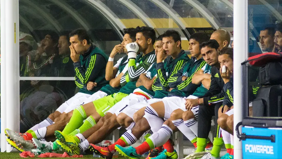 Mexican national team bench during the 2016 Copa América match versus Chile.