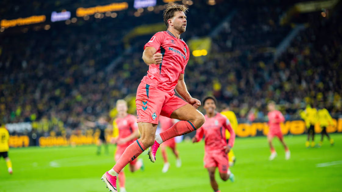 Niclas Füllkrug celebrates his late equaliser as Bremen holds Dortmund to a draw – will his heroics spark a comeback race?
