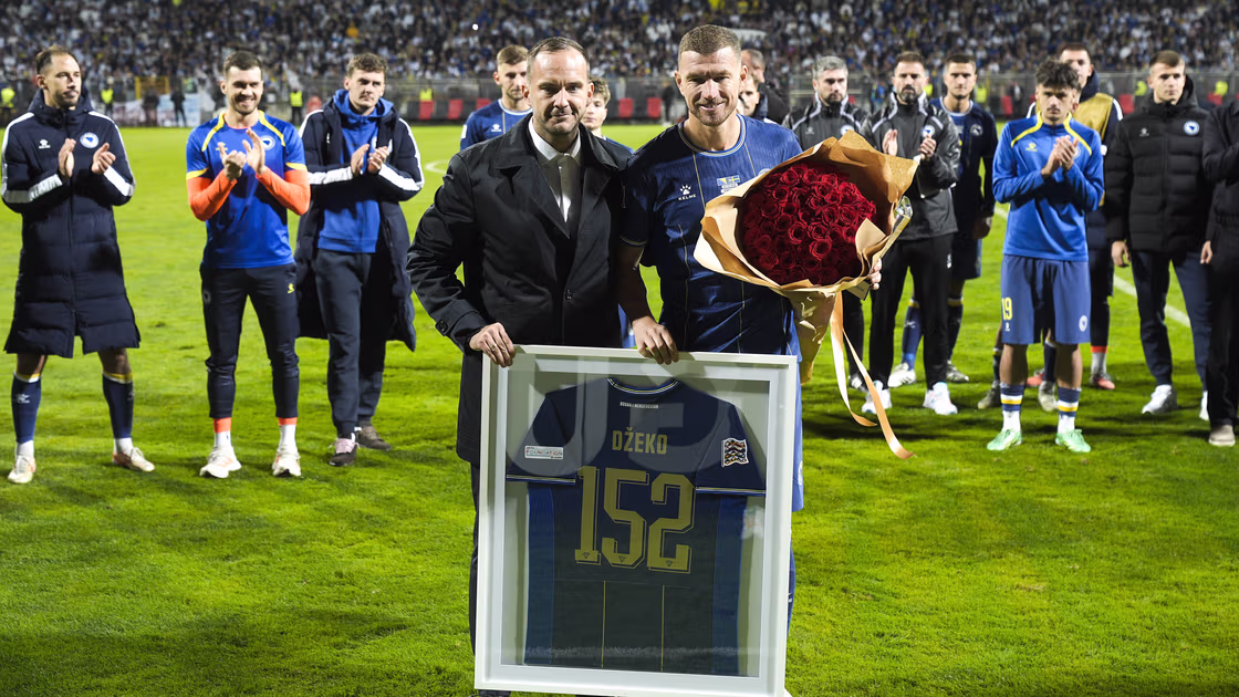 Edin Džeko says emotional goodbye to international football in final Bosnia & Herzegovina appearance