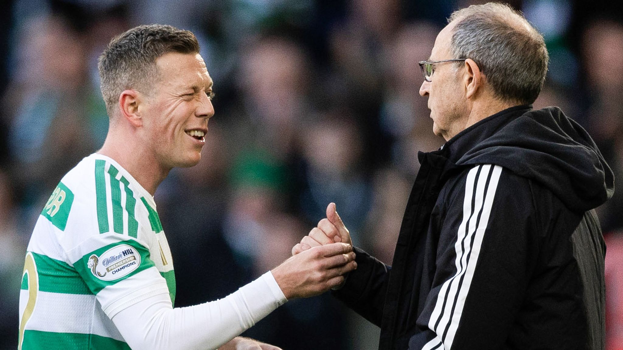 Celtic captain Callum McGregor (left) and manager Martin O'Neill