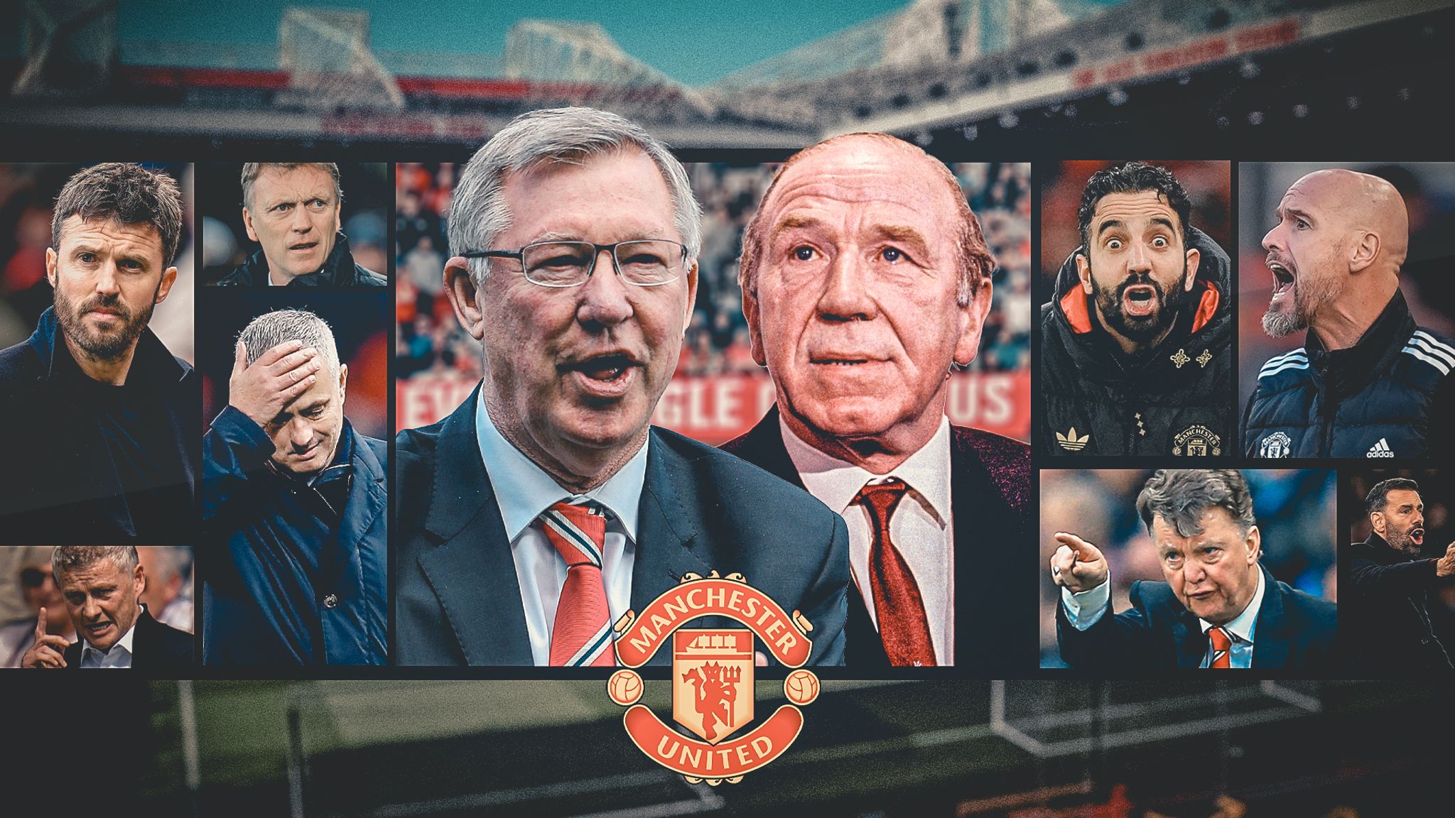 Sir Alex Ferguson and Sir Matt Busby are the only post‑WWII managers to win top‑flight titles with Manchester United.
