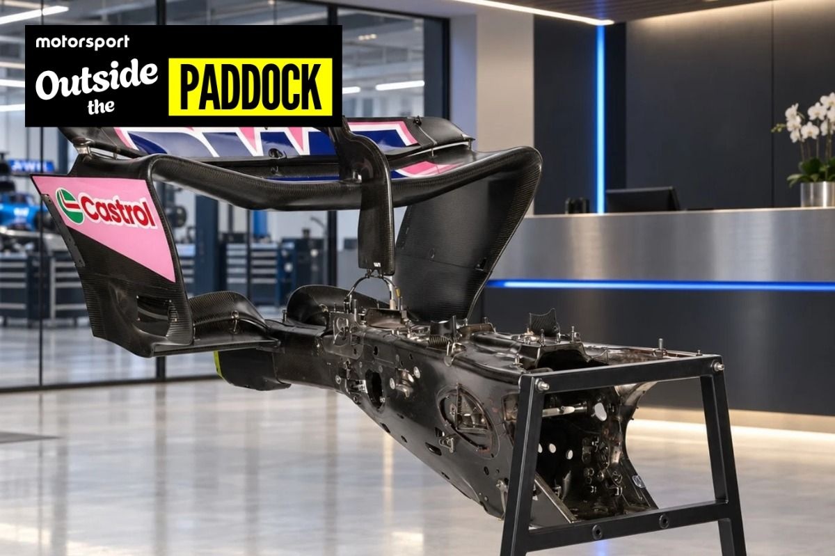 Alpine 2024 F1 gearbox carrier and rear wing displayed as a collector’s piece